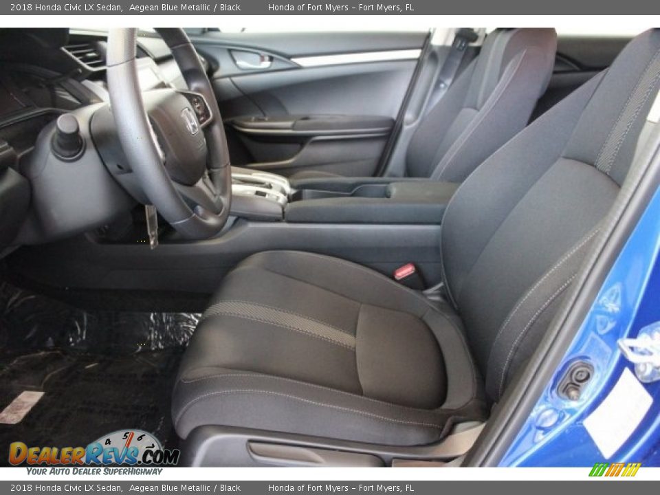 2018 Honda Civic LX Sedan Aegean Blue Metallic / Black Photo #9