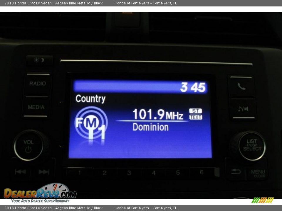 2018 Honda Civic LX Sedan Aegean Blue Metallic / Black Photo #15