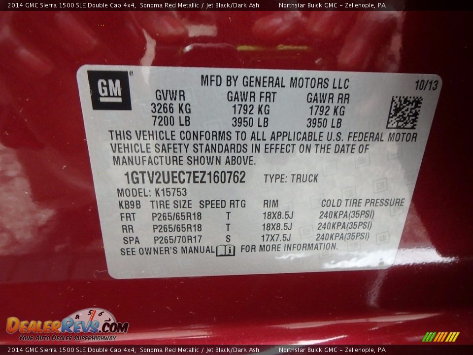 2014 GMC Sierra 1500 SLE Double Cab 4x4 Sonoma Red Metallic / Jet Black/Dark Ash Photo #22