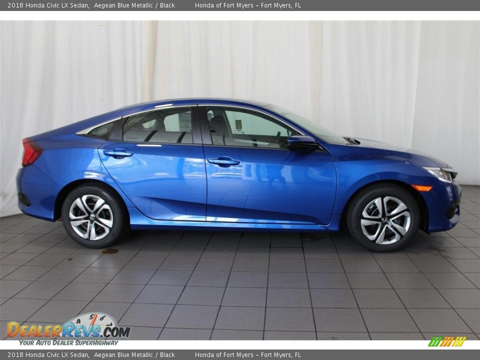 Aegean Blue Metallic 2018 Honda Civic LX Sedan Photo #3