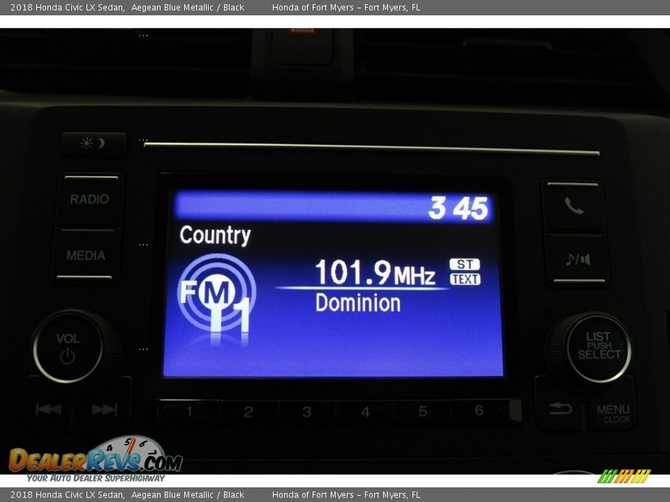 2018 Honda Civic LX Sedan Aegean Blue Metallic / Black Photo #15