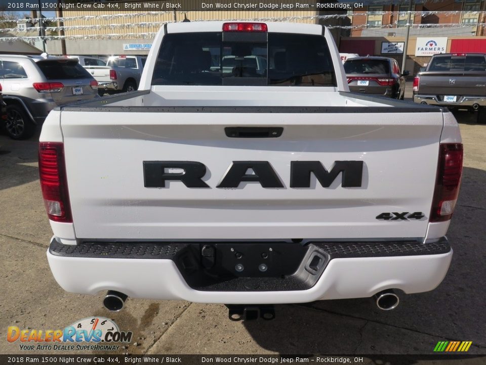 2018 Ram 1500 Night Crew Cab 4x4 Bright White / Black Photo #6