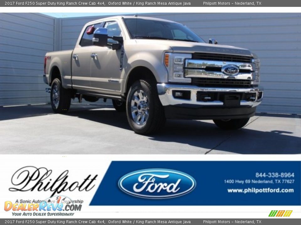2017 Ford F250 Super Duty King Ranch Crew Cab 4x4 Oxford White / King Ranch Mesa Antique Java Photo #1