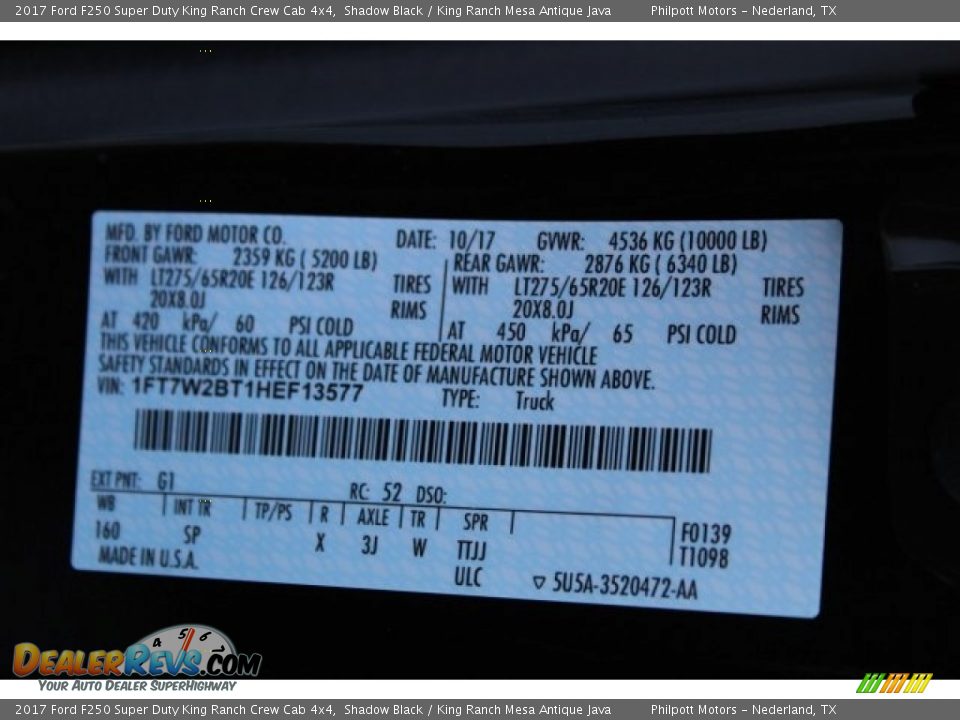 2017 Ford F250 Super Duty King Ranch Crew Cab 4x4 Shadow Black / King Ranch Mesa Antique Java Photo #29