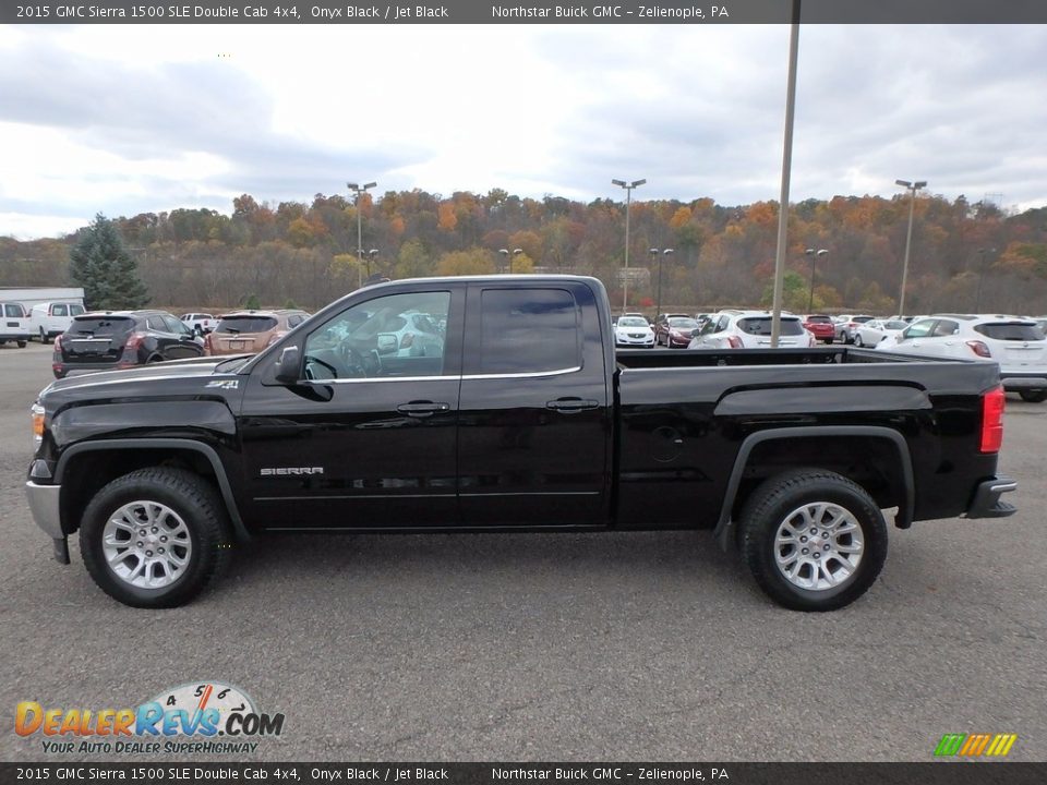2015 GMC Sierra 1500 SLE Double Cab 4x4 Onyx Black / Jet Black Photo #14