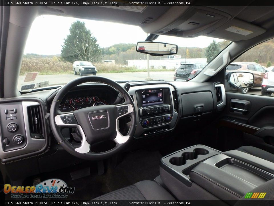 2015 GMC Sierra 1500 SLE Double Cab 4x4 Onyx Black / Jet Black Photo #18