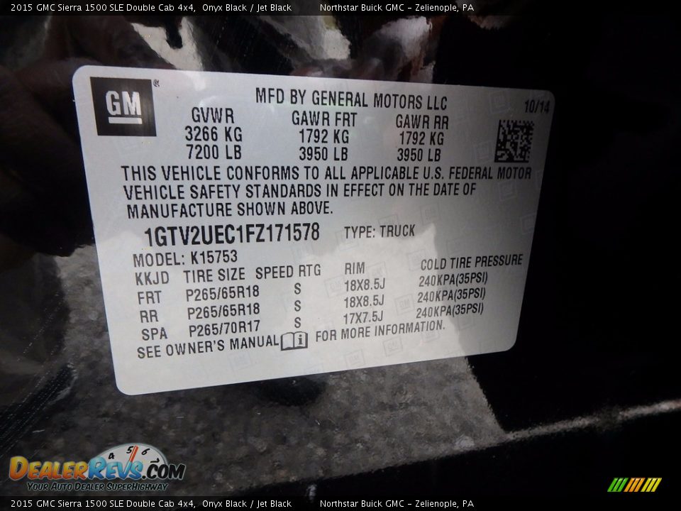 2015 GMC Sierra 1500 SLE Double Cab 4x4 Onyx Black / Jet Black Photo #23