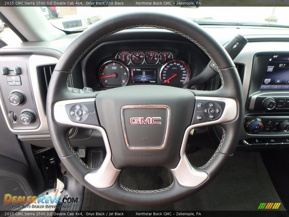 2015 GMC Sierra 1500 SLE Double Cab 4x4 Onyx Black / Jet Black Photo #25