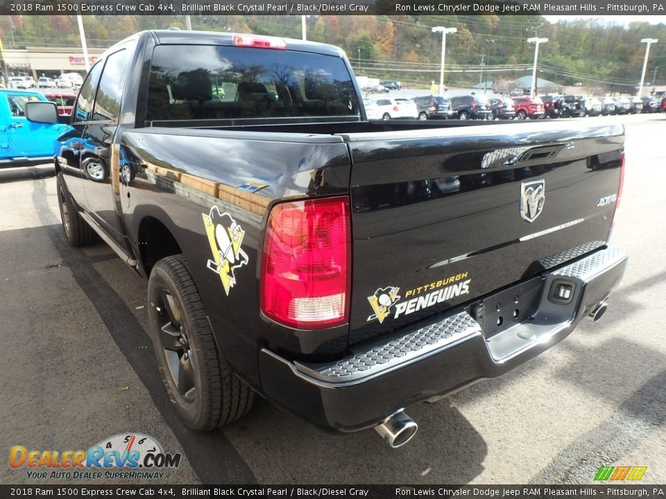 2018 Ram 1500 Express Crew Cab 4x4 Brilliant Black Crystal Pearl / Black/Diesel Gray Photo #3