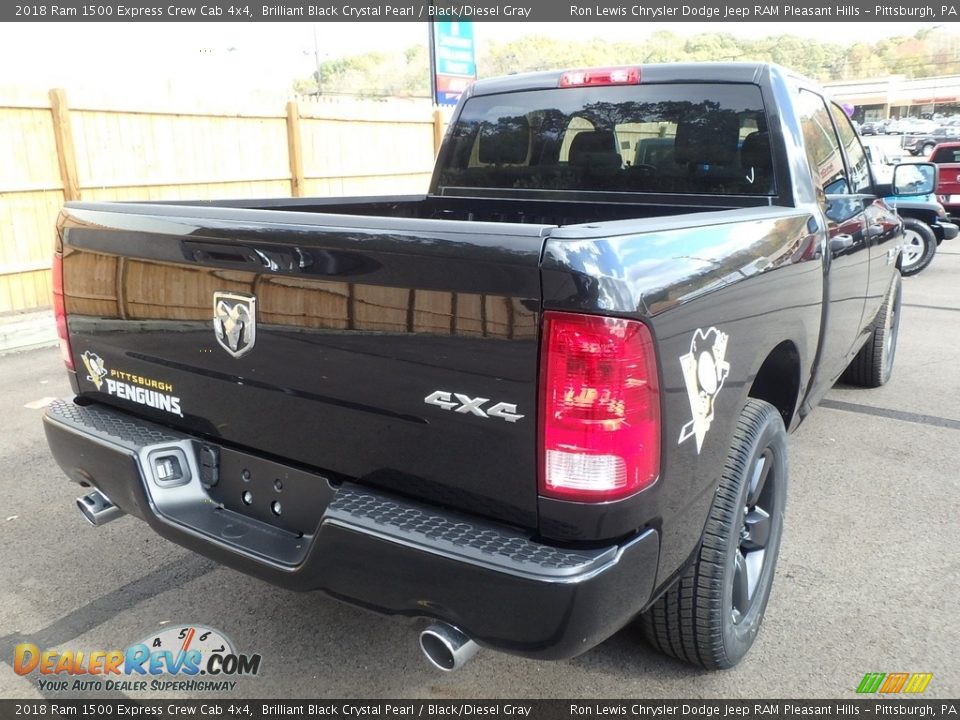 2018 Ram 1500 Express Crew Cab 4x4 Brilliant Black Crystal Pearl / Black/Diesel Gray Photo #5