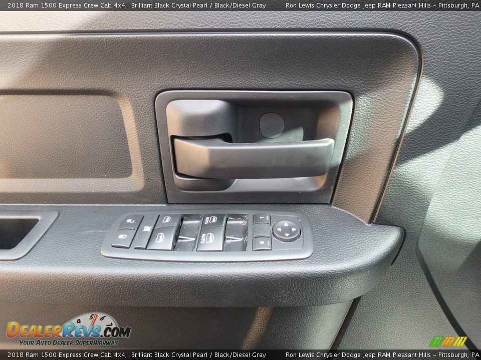 2018 Ram 1500 Express Crew Cab 4x4 Brilliant Black Crystal Pearl / Black/Diesel Gray Photo #13