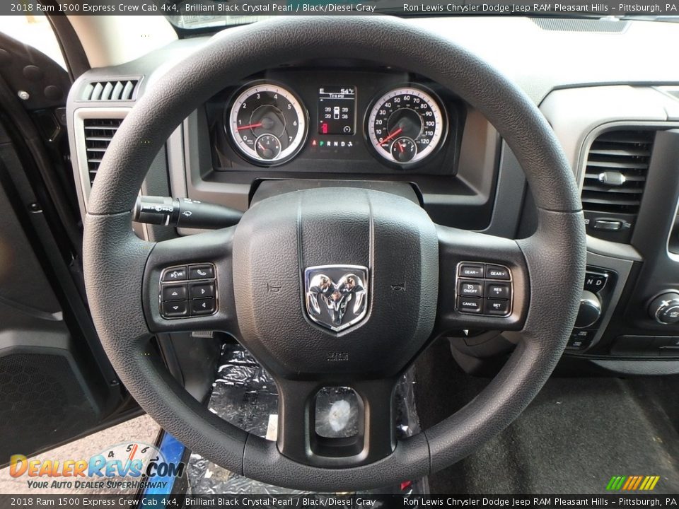 2018 Ram 1500 Express Crew Cab 4x4 Brilliant Black Crystal Pearl / Black/Diesel Gray Photo #18