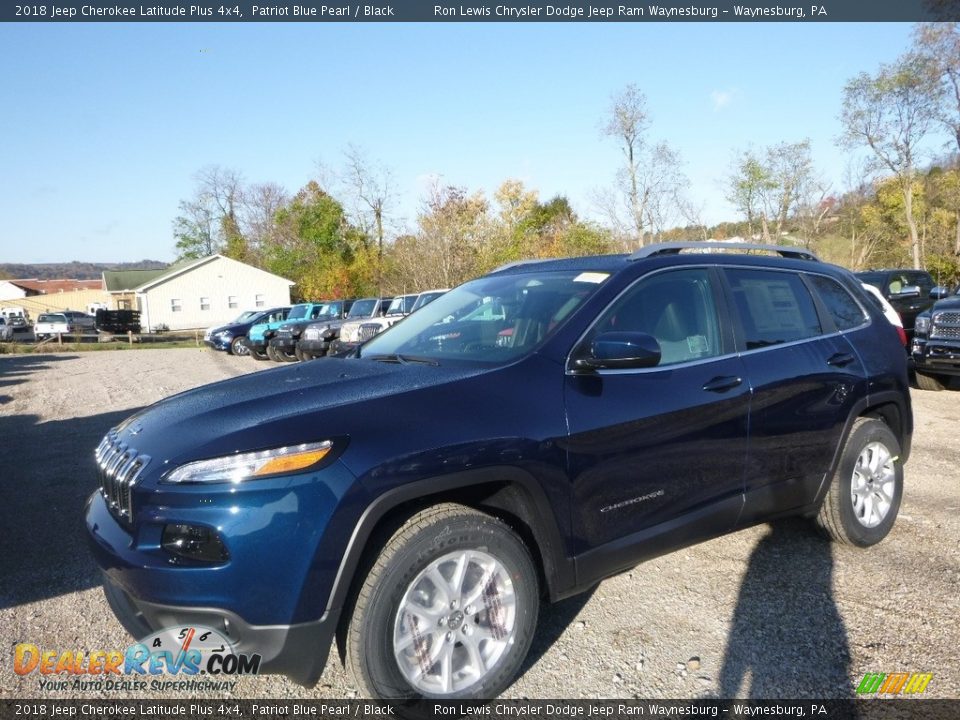 2018 Jeep Cherokee Latitude Plus 4x4 Patriot Blue Pearl / Black Photo #1