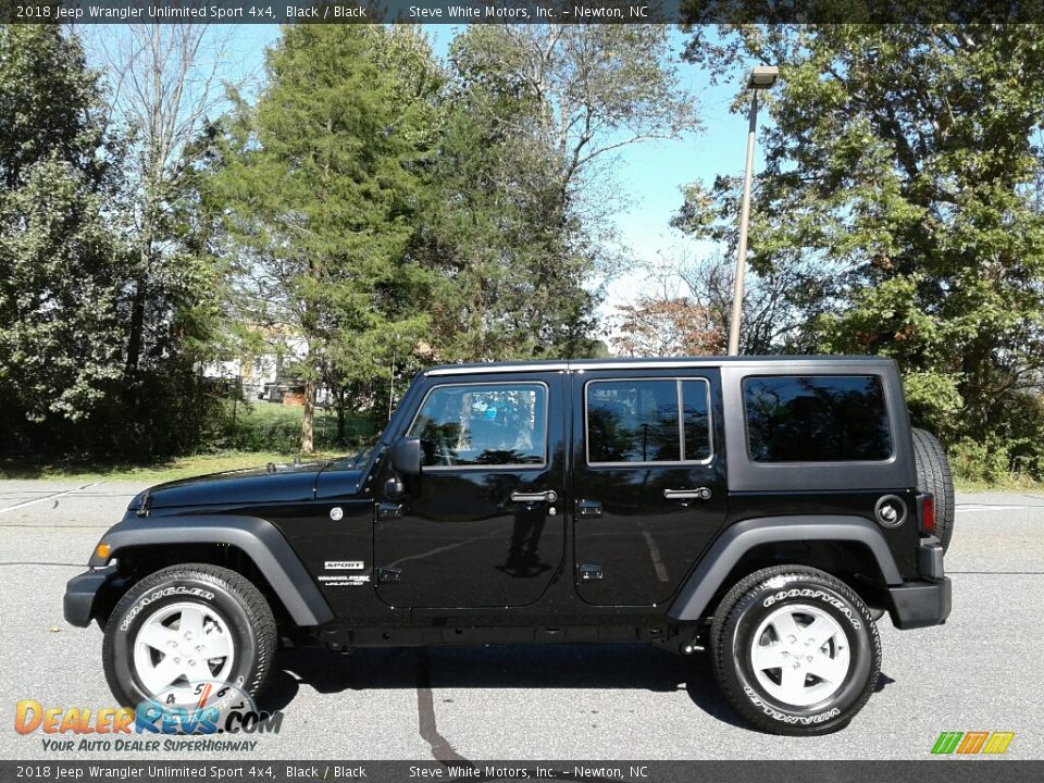 2018 Jeep Wrangler Unlimited Sport 4x4 Black / Black Photo #1