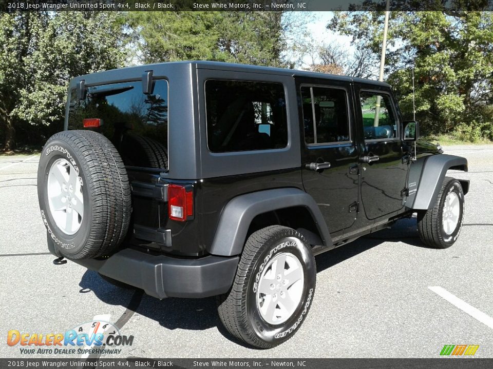 2018 Jeep Wrangler Unlimited Sport 4x4 Black / Black Photo #6
