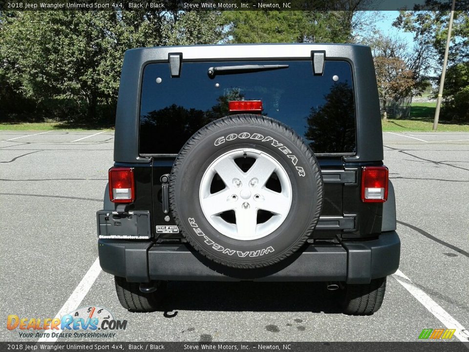 2018 Jeep Wrangler Unlimited Sport 4x4 Black / Black Photo #7