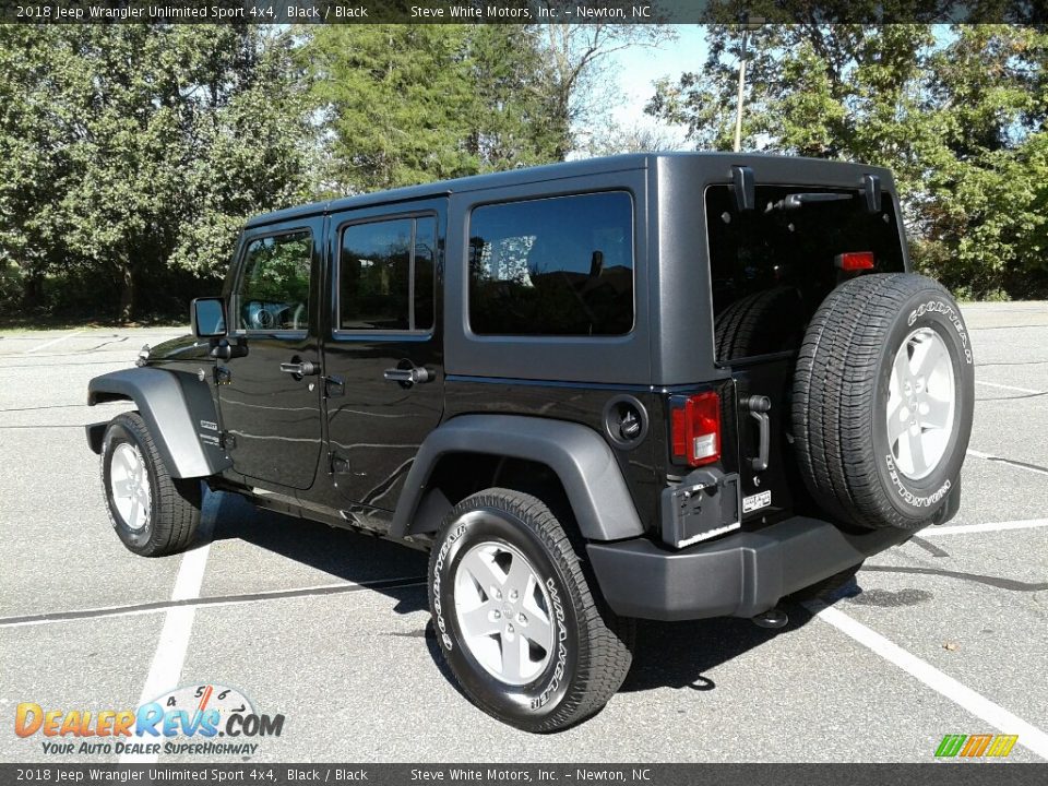 2018 Jeep Wrangler Unlimited Sport 4x4 Black / Black Photo #8