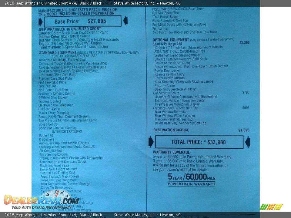 2018 Jeep Wrangler Unlimited Sport 4x4 Black / Black Photo #24