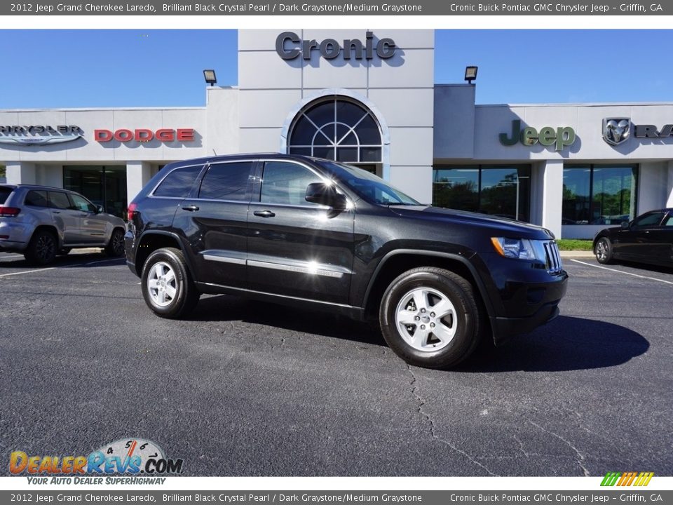 2012 Jeep Grand Cherokee Laredo Brilliant Black Crystal Pearl / Dark Graystone/Medium Graystone Photo #1