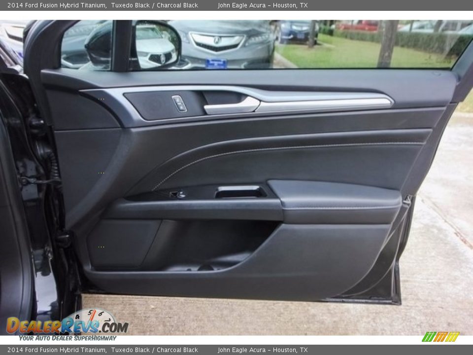 2014 Ford Fusion Hybrid Titanium Tuxedo Black / Charcoal Black Photo #27