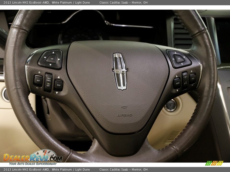 2013 Lincoln MKS EcoBoost AWD White Platinum / Light Dune Photo #7