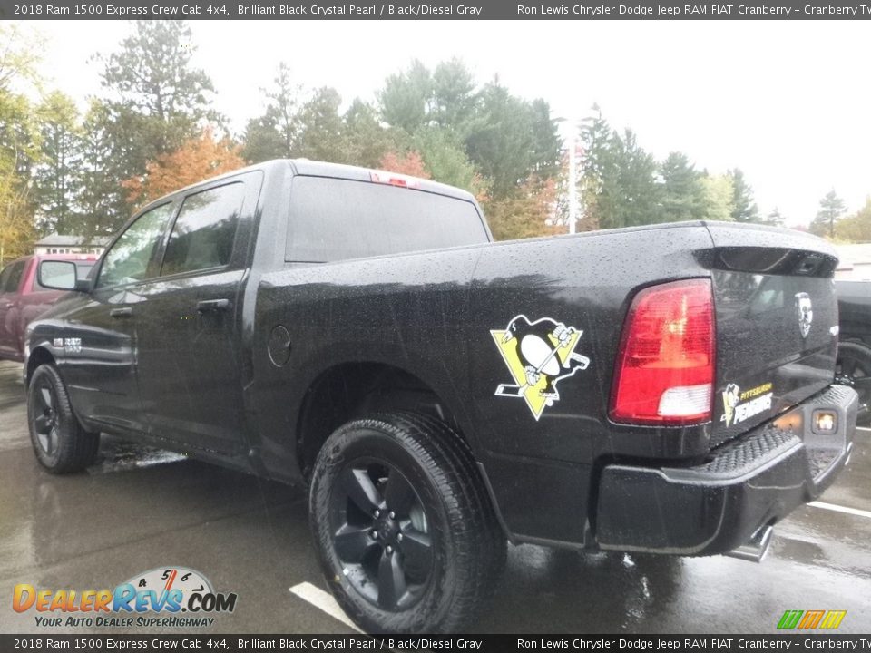 2018 Ram 1500 Express Crew Cab 4x4 Brilliant Black Crystal Pearl / Black/Diesel Gray Photo #3