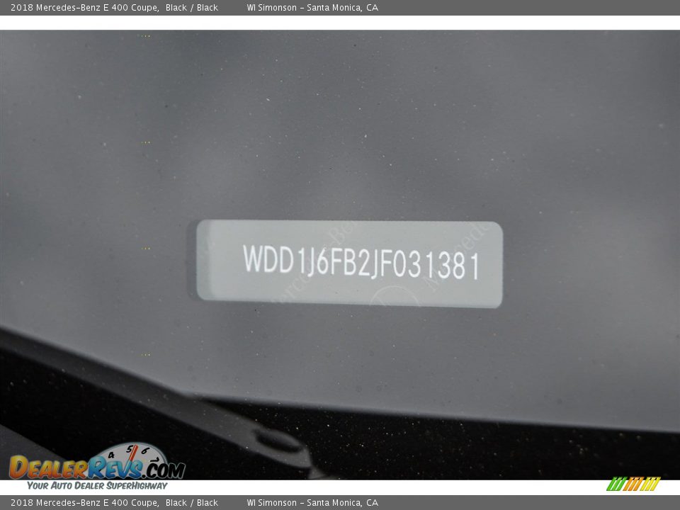 2018 Mercedes-Benz E 400 Coupe Black / Black Photo #10