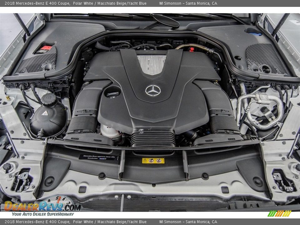 2018 Mercedes-Benz E 400 Coupe Polar White / Macchiato Beige/Yacht Blue Photo #8