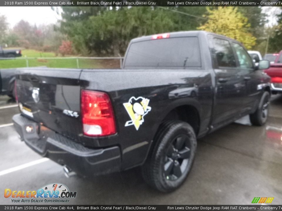 2018 Ram 1500 Express Crew Cab 4x4 Brilliant Black Crystal Pearl / Black/Diesel Gray Photo #5