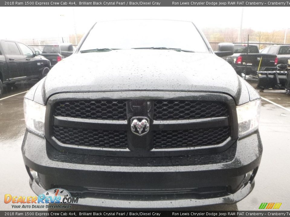 2018 Ram 1500 Express Crew Cab 4x4 Brilliant Black Crystal Pearl / Black/Diesel Gray Photo #8