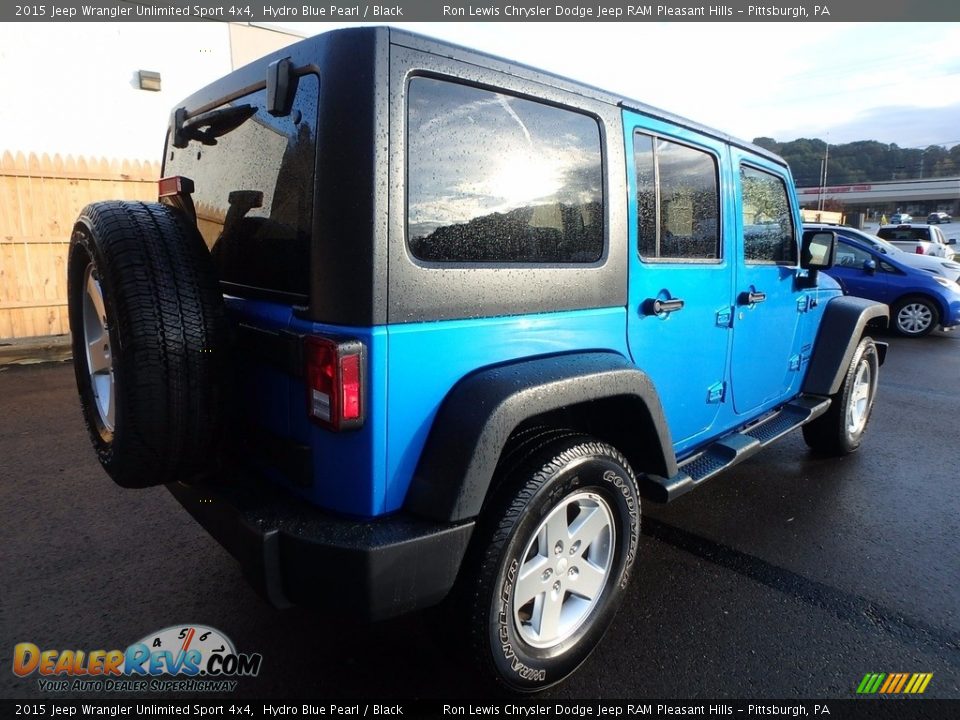 2015 Jeep Wrangler Unlimited Sport 4x4 Hydro Blue Pearl / Black Photo #4