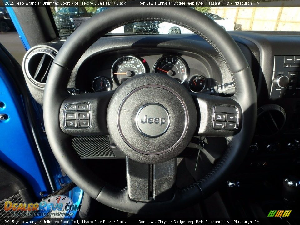 2015 Jeep Wrangler Unlimited Sport 4x4 Hydro Blue Pearl / Black Photo #14