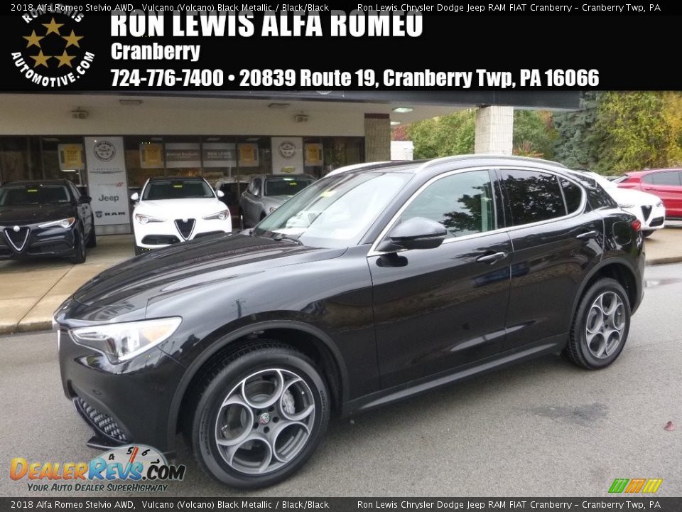 2018 Alfa Romeo Stelvio AWD Vulcano (Volcano) Black Metallic / Black/Black Photo #1