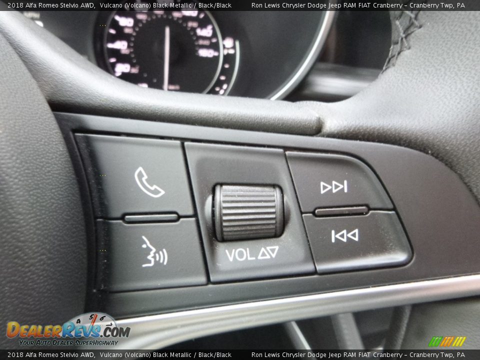 2018 Alfa Romeo Stelvio AWD Vulcano (Volcano) Black Metallic / Black/Black Photo #25