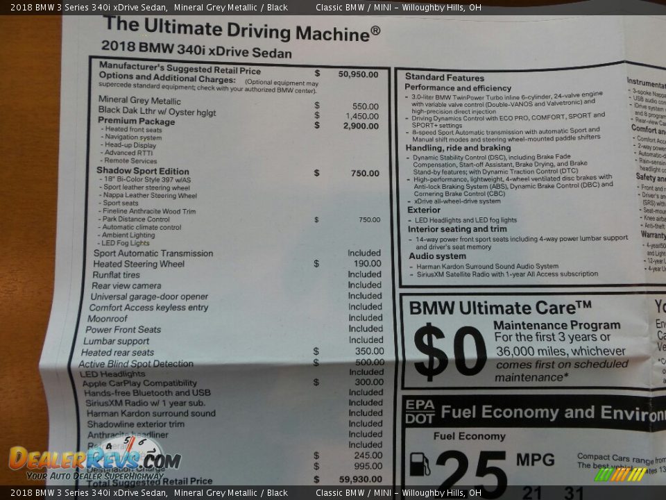 2018 BMW 3 Series 340i xDrive Sedan Mineral Grey Metallic / Black Photo #6