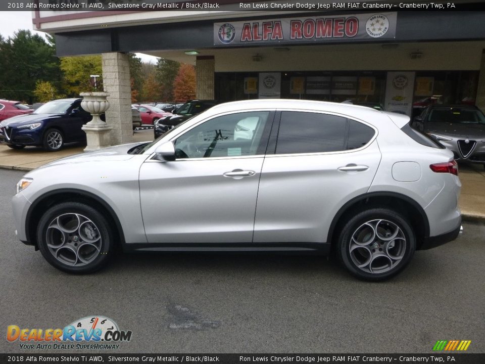 2018 Alfa Romeo Stelvio Ti AWD Silverstone Gray Metallic / Black/Black Photo #3