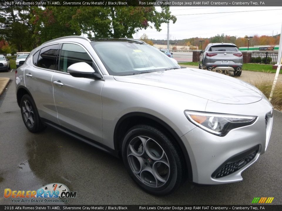 Silverstone Gray Metallic 2018 Alfa Romeo Stelvio Ti AWD Photo #10
