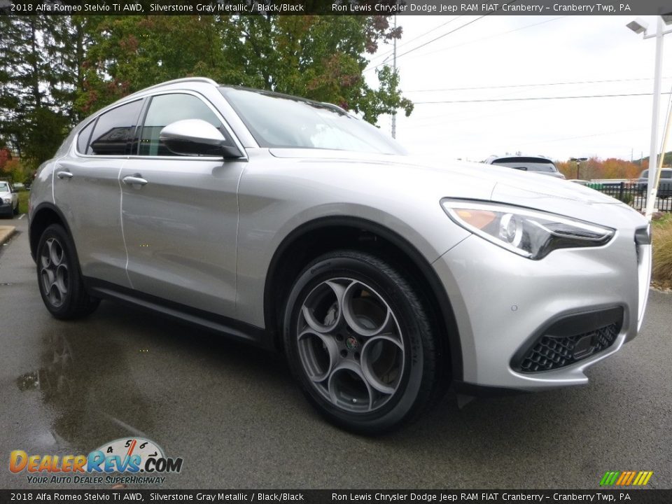 2018 Alfa Romeo Stelvio Ti AWD Silverstone Gray Metallic / Black/Black Photo #11