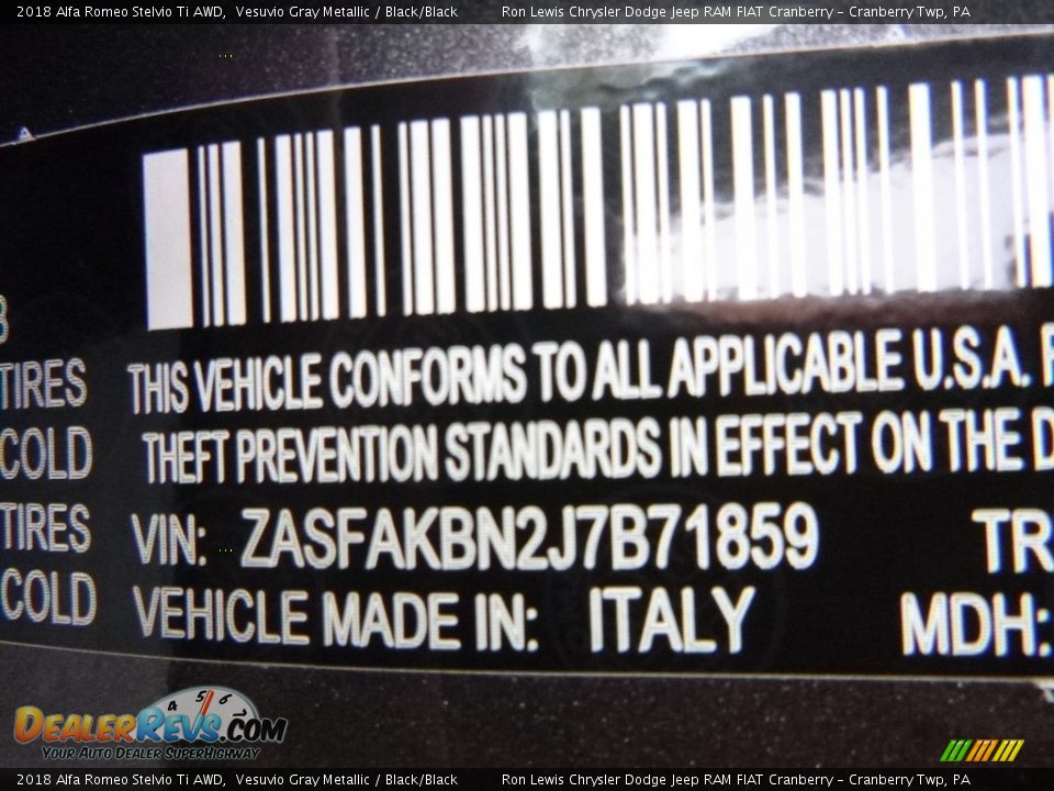 2018 Alfa Romeo Stelvio Ti AWD Vesuvio Gray Metallic / Black/Black Photo #23