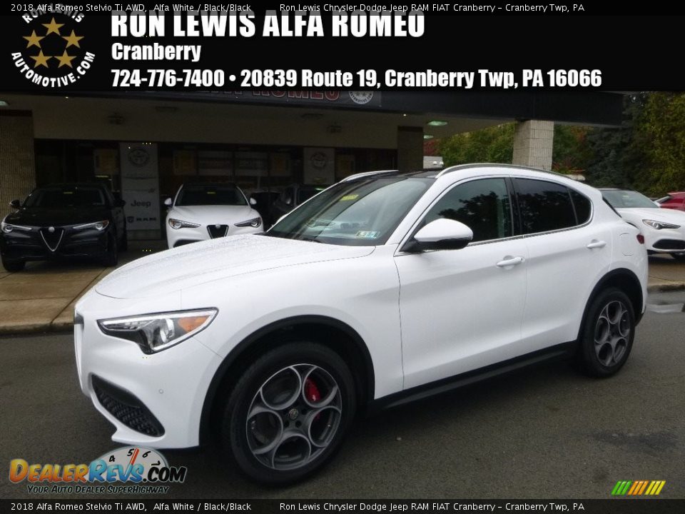 2018 Alfa Romeo Stelvio Ti AWD Alfa White / Black/Black Photo #1