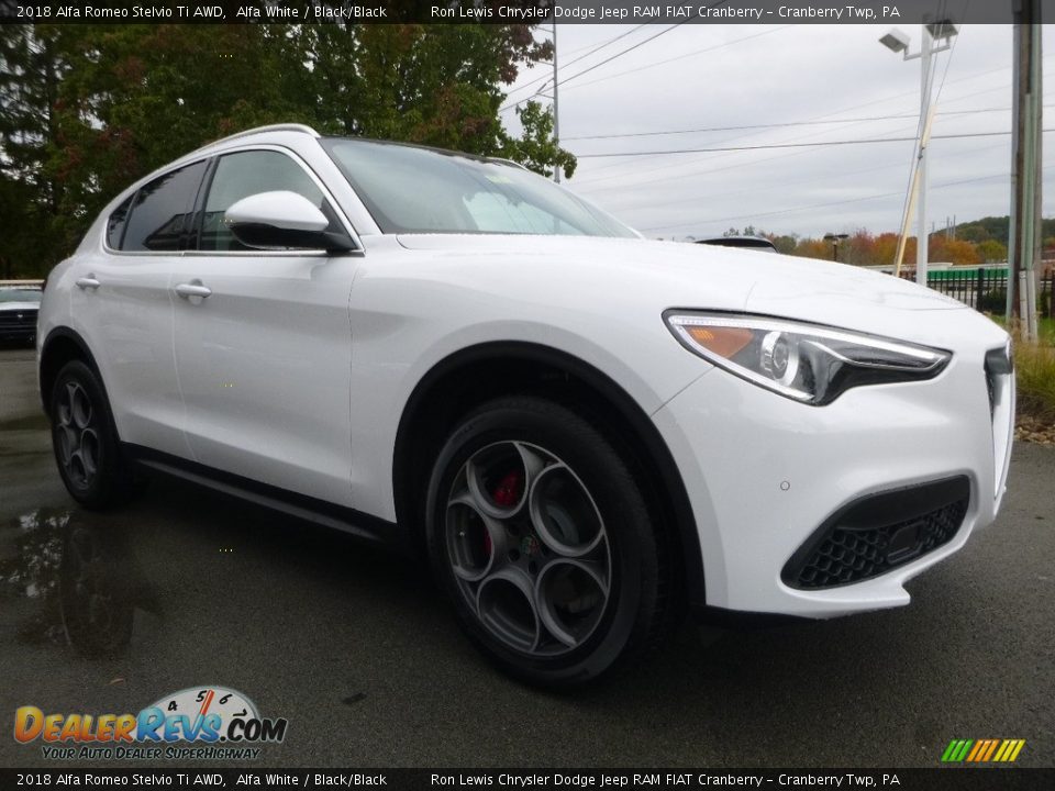 2018 Alfa Romeo Stelvio Ti AWD Alfa White / Black/Black Photo #11