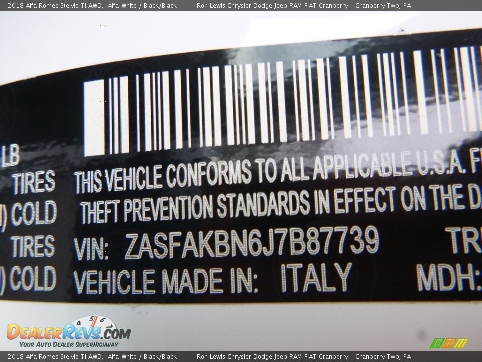 2018 Alfa Romeo Stelvio Ti AWD Alfa White / Black/Black Photo #21