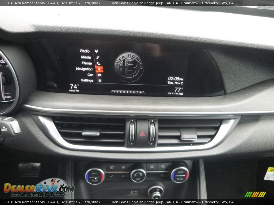 2018 Alfa Romeo Stelvio Ti AWD Alfa White / Black/Black Photo #28