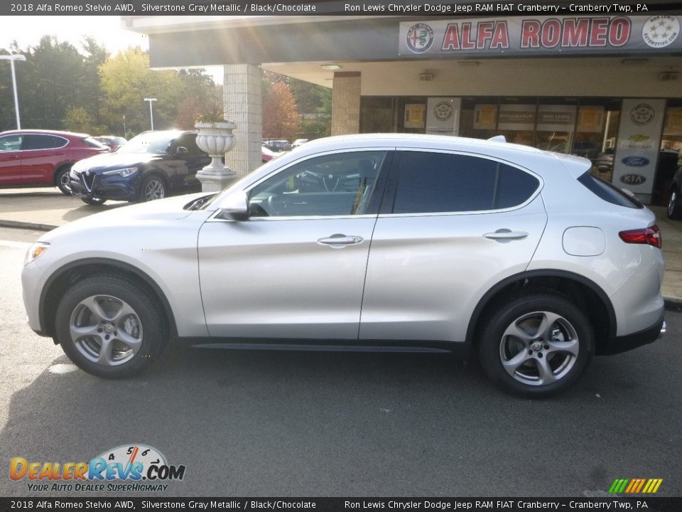 2018 Alfa Romeo Stelvio AWD Silverstone Gray Metallic / Black/Chocolate Photo #3