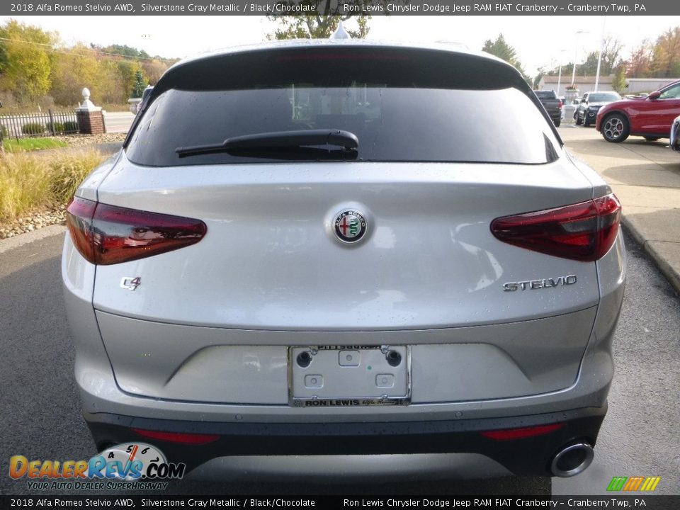 2018 Alfa Romeo Stelvio AWD Silverstone Gray Metallic / Black/Chocolate Photo #6