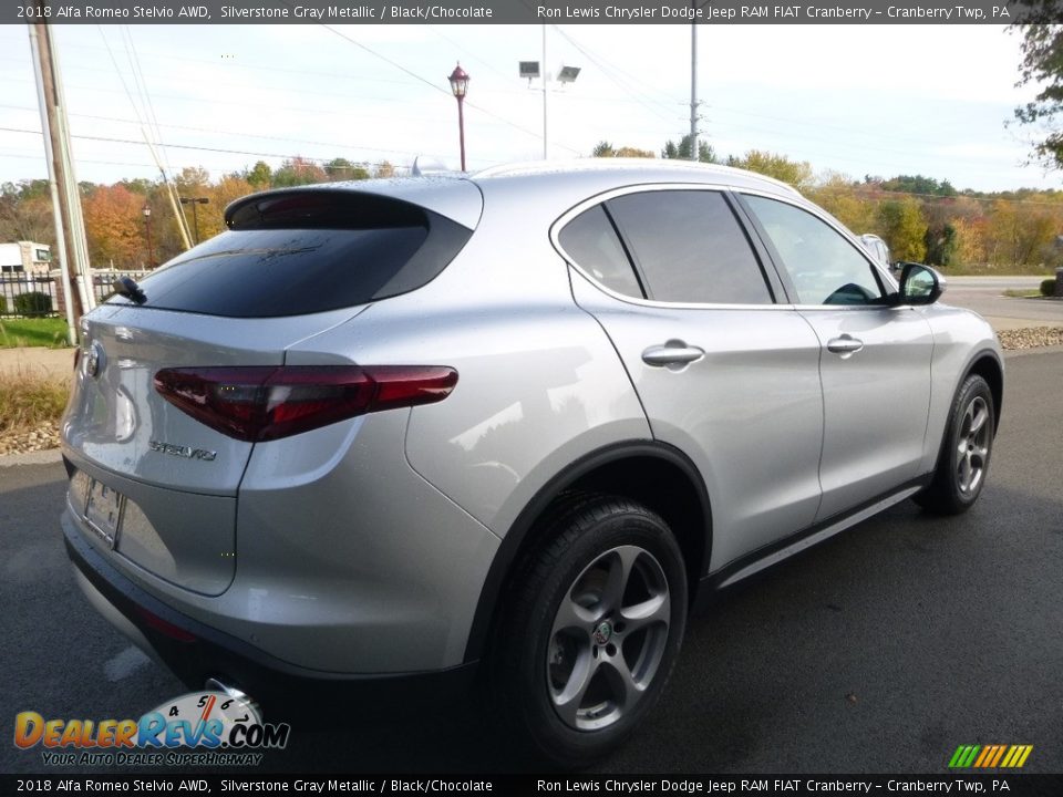 2018 Alfa Romeo Stelvio AWD Silverstone Gray Metallic / Black/Chocolate Photo #7