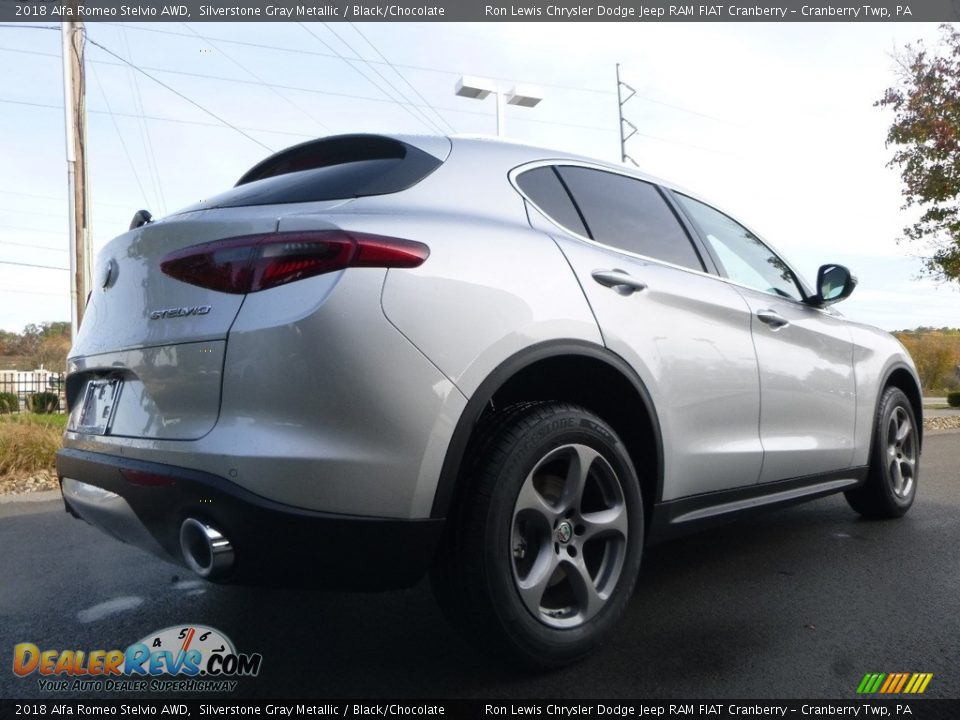 2018 Alfa Romeo Stelvio AWD Silverstone Gray Metallic / Black/Chocolate Photo #8