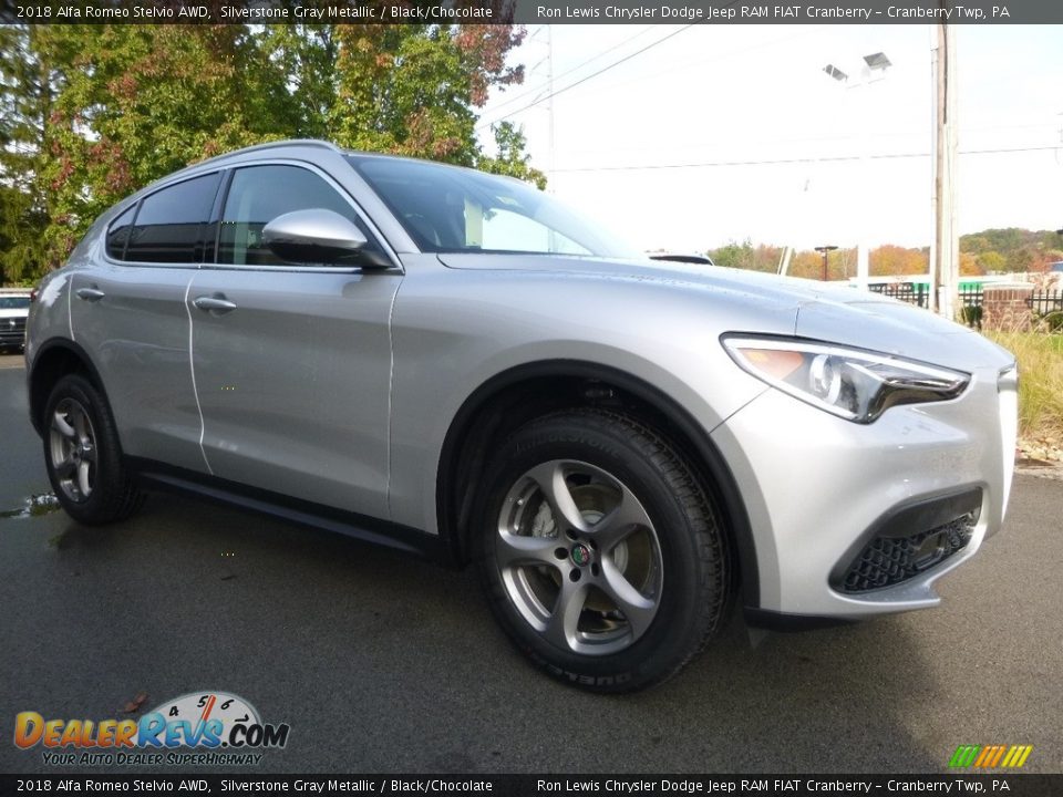 2018 Alfa Romeo Stelvio AWD Silverstone Gray Metallic / Black/Chocolate Photo #11