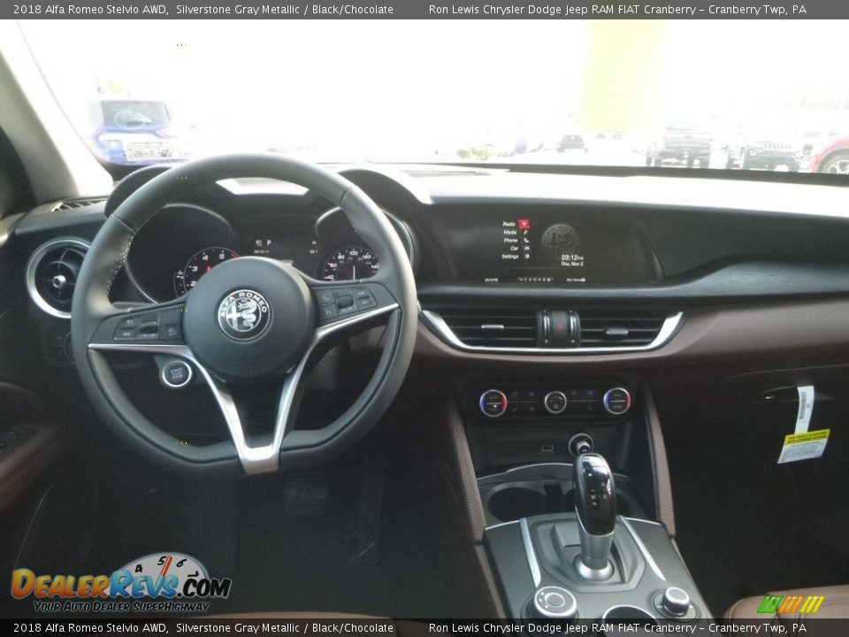 2018 Alfa Romeo Stelvio AWD Silverstone Gray Metallic / Black/Chocolate Photo #18