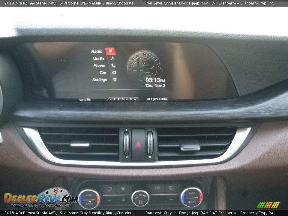 2018 Alfa Romeo Stelvio AWD Silverstone Gray Metallic / Black/Chocolate Photo #22